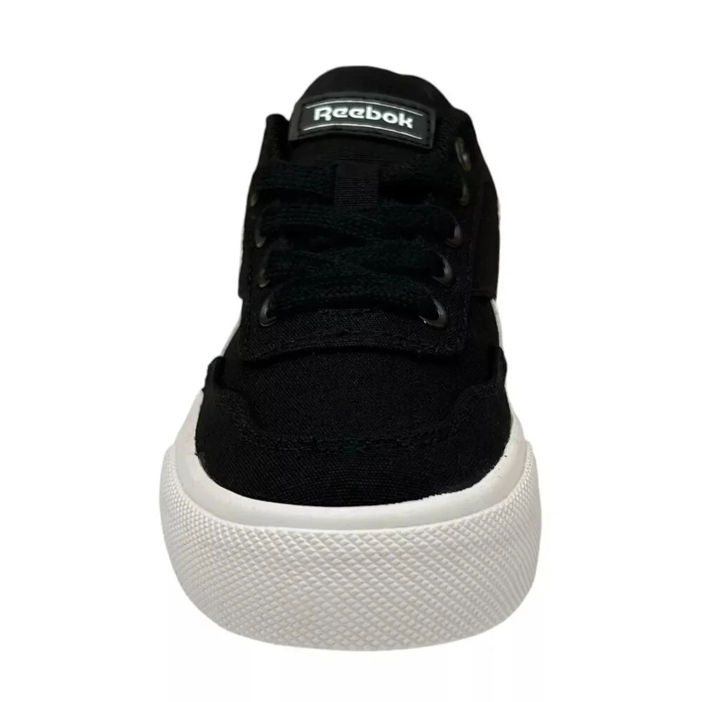 Reebok Little Boys Tech Canvas Casual Sneakers Size 12 Black/White Lace up Shoes